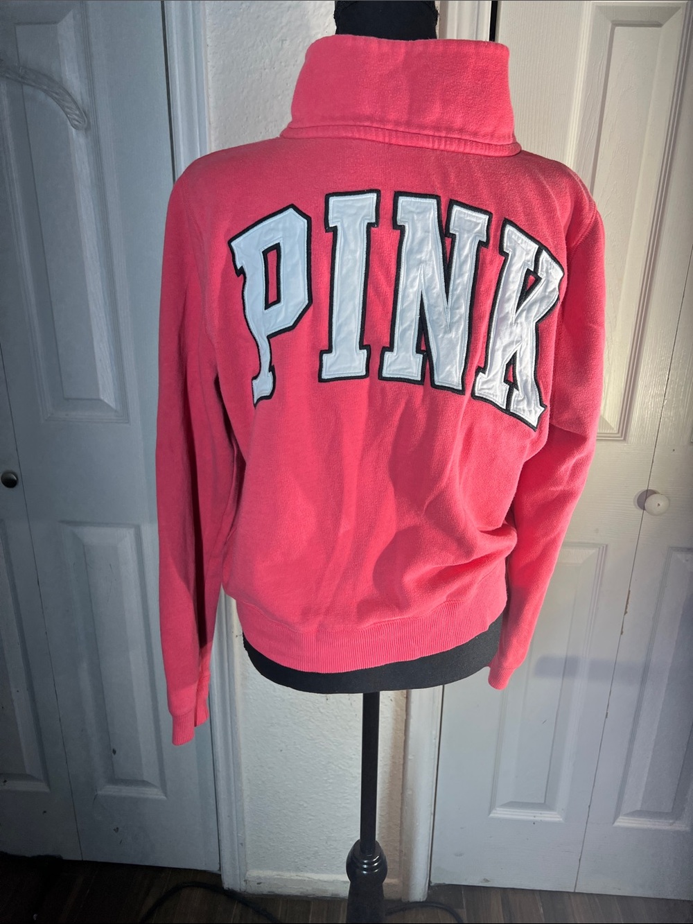 PINK Victoria's Secret Coral Pink Teddy Pullover Jacket